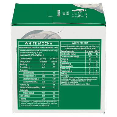 PACK CAFE STARBUCKS 3 X 12 CAPSULAS CAFÉ NESCAFÉ DOLCE GUSTO WHITE MOCHA - 4