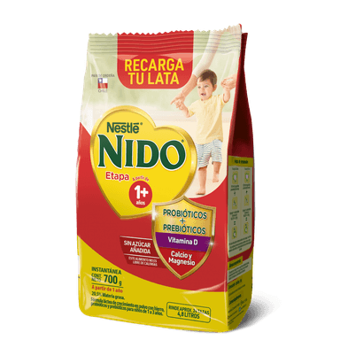 LECHE EN POLVO DESCREMADA NIDO 700 GR 2 UN BOLSA FÓRMULA LÁCTEA ETAPA 1+ - 2
