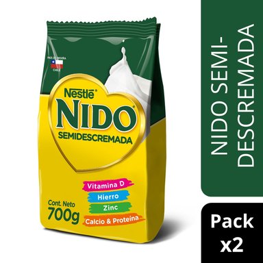 LECHE EN POLVO SEMIDESCREMADA NESTLÉ 700 GR 2 UN BOLSA NIDO - 1
