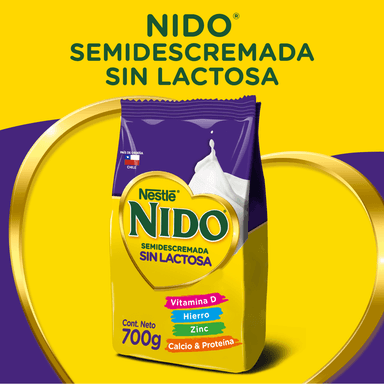 LECHE EN POLVO SEMIDESCREMADA NESTLÉ 700 GR 2 UN BOLSA NIDO SIN LACTOSA - 2