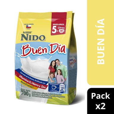PACK LECHE EN POLVO NIDO® BUEN DÍA BOLSA 700G X2 - 1