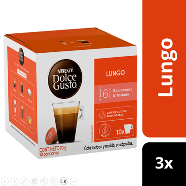 PACK 3 CAFÉ NESCAFÉ DOLCE GUSTO® LUNGO 10 CÁPSULAS - 2