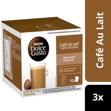 PACK 3 CAFÉ NESCAFÉ DOLCE GUSTO® CAFÉ AU LAIT 10 CÁPSULAS - 2