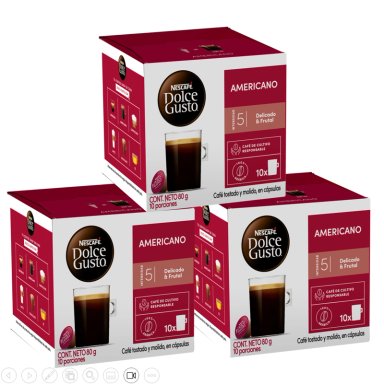 PACK 3 CAFÉ NESCAFÉ DOLCE GUSTO® AMERICANO 10 CÁPSULAS - 1