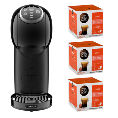 CAFETERA GENIO S PLUS BLACK + CÁPSULAS LUNGO X3 CAJAS - 1