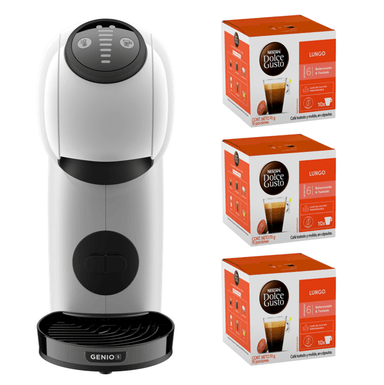 CAFETERA GENIO S WHITE + CÁPSULAS LUNGO X3 CAJAS - 1