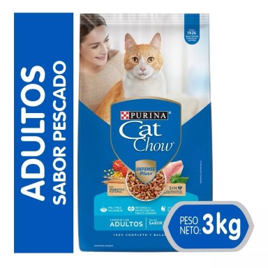 ALIMENTO SECO GATOS ADULTO CAT CHOW SABOR PESCADO 3 KG - 1