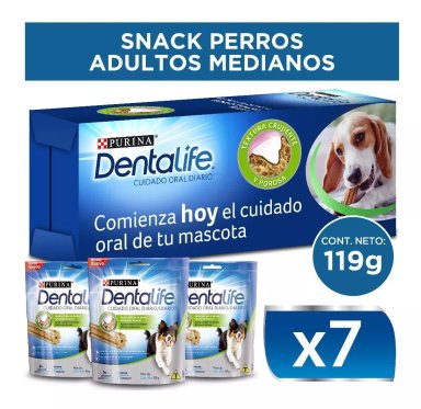 ALIMENTO SNACK PERROS ADULTO DENTALIFE RAZA MEDIANA 119 GR DENTAL - 1