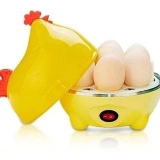 VAPORERA HERVIDOR COCEDOR HUEVOS AL VAPOR 7 HUEVOS FORMA GALLINA | AMARILLO - 1