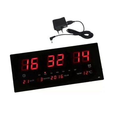 RELOJ DIGITAL DE PARED LED FECHA Y TEMPERATURA TECNOLAB TL151 - 2