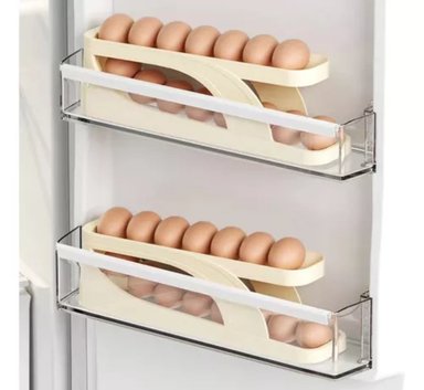 PACK 02 DISPENSADOR ORGANIZADOR DE HUEVOS RODANTES PARA REFRIGERADOR - 2
