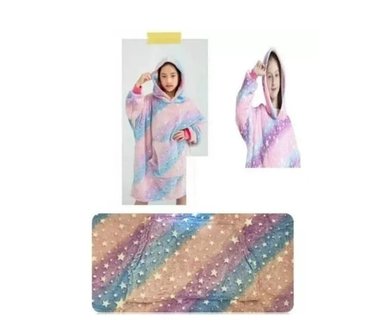 POLERON MANTA CAPUCHA INVIERNO PARA NIÑAS FELPA - LILA - 2