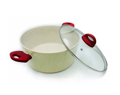 CACEROLA DE CERAMICA MARMOLEADA ANTIADHERENTE 20CM - 1