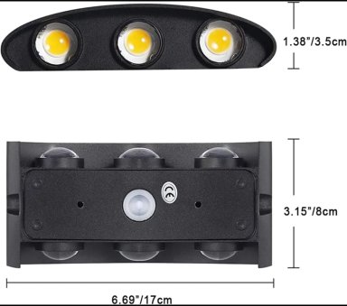LUZ OEM LED FOCO APLIQUE PARED 6 LEDS EXTERIOR - 4
