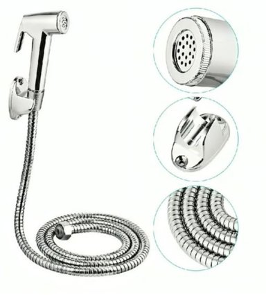 DUCHA BIDET ARABE SOPORTE + MANGUERA FLEXIBLE WC BAÑO - 1