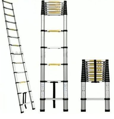 ESCALERA OEM TELESCOPICA SOPORTA 150 KG ALUMINIO RETRÁCTIL 3.2 M - 3