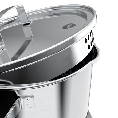 CACEROLA ACERO INOXIDABLE CON TAPA 7 LITROS 26CM WENS - 3