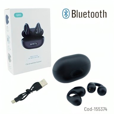 AUDIFONO TRUE WIRELESS BLUETOOTH MOD.Q80 CLIP ON CON PANTALLA LCD - 1