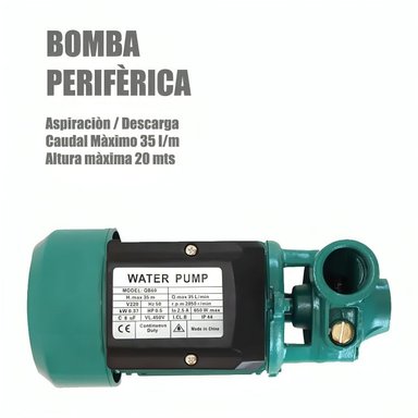 BOMBA DE AGUA PERIFÉRICA 0.5HP 35L/MIN QB60 220V - 1
