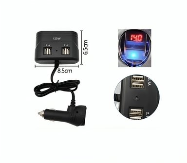 ADAPTADOR ENCENDEDOR 3 PUERTOS DE 12V/24V 120W Y 4 USB - 3