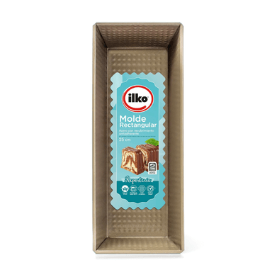 MOLDE RECTANGULAR 25CM NON STICK GOLD – ILKO ACERO CARBONICO. - 1