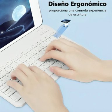 KIT TECLADO + MOUSE INALAMBRICO BLUETOOTH BLANCO - 1