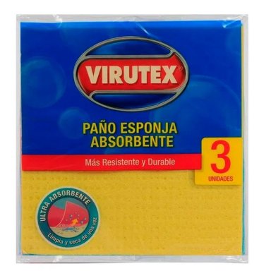PACK X 4 PAÑO ESPONJA ULTRA ABSORBENTE 3 UND – VIRUTEX - 1