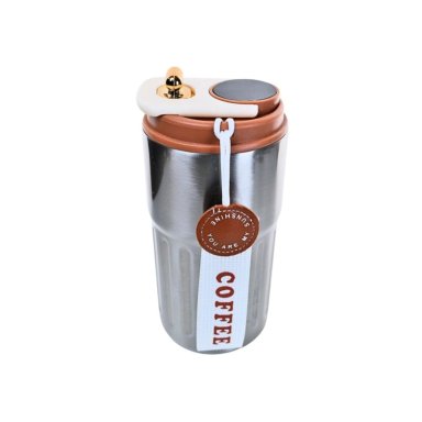 VASO TE RMICO DE ACERO INOXIDABLE TERMOMETRO 460 ML PLATEADO - 2