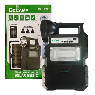 KIT LAMPARA SOLAR DE CAMPING USB + RADIO + BLUETOOTH COLOR NEGRO - 4