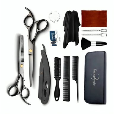 SET TIJERAS PELUQUERIA BARBERIA CORTA PELO ENTRESACADOR 14PC - 4