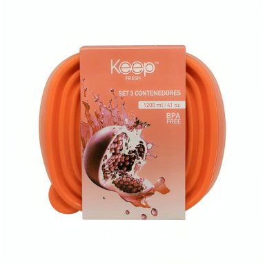 SET 3 CONTENEDORES KEEP HERME TICOS APILABLES 1200ML - 2
