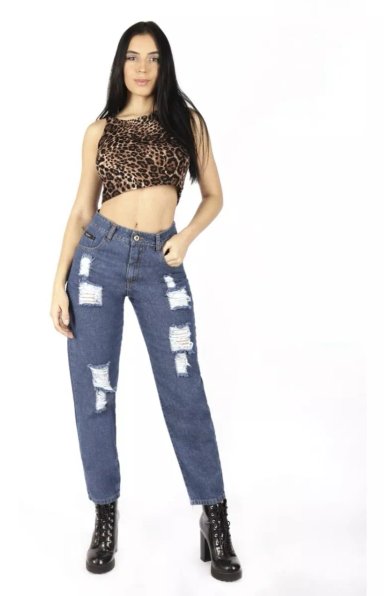 JEANS MOM AZUL DESTROYER DIRTY JEANS JE2410AD - 1