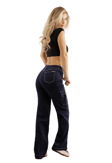 JEANS ALGODÓN MUJER DIRTY JEANS AZUL JE3278AB CARGO - 2