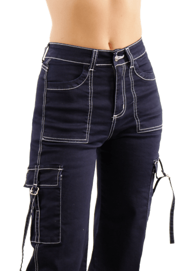 JEANS ALGODÓN MUJER DIRTY JEANS AZUL JE3278AB CARGO - 3