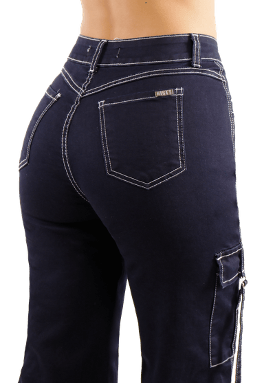 JEANS ALGODÓN MUJER DIRTY JEANS AZUL JE3278AB CARGO - 4