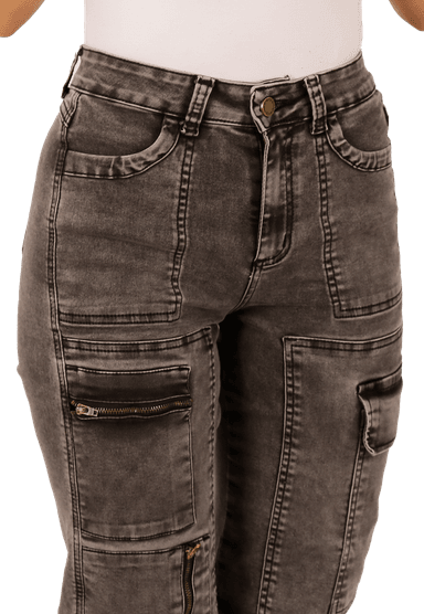 JEANS ALGODÓN MUJER DIRTY JEANS GRIS CARGO JE3646GC - 3