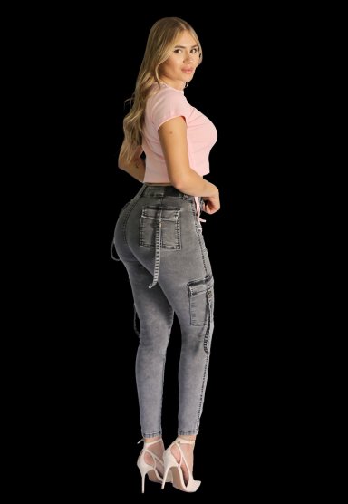 JEANS CARGO GRIS MUJER JE3521GC - 2
