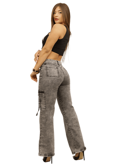 JEANS CARGO GRIS MUJER JE3743GC - 2