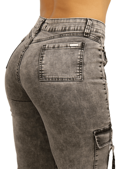 JEANS CARGO GRIS MUJER JE3743GC - 4