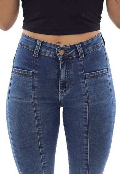 JEANS FLARE ELASTICADO AZUL MUJER JE3945 - 3