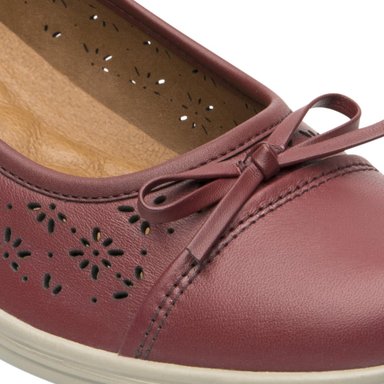 ZAPATO FLEXI MUJER CUERO CASTAÑA ROJO - 2