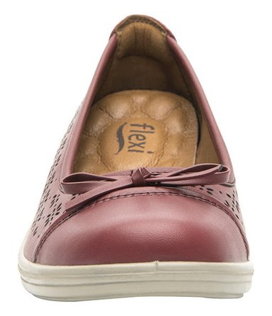 ZAPATO FLEXI MUJER CUERO CASTAÑA ROJO - 5