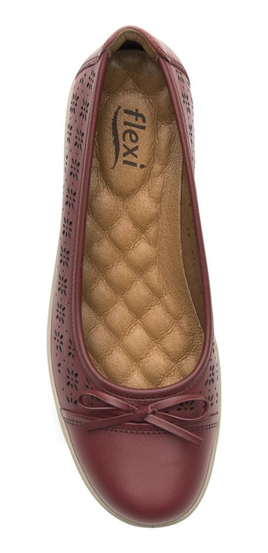 ZAPATO FLEXI MUJER CUERO CASTAÑA ROJO - 7