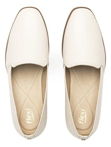 MOCASINES MUJER FLEXI CUERO HAYEK 126601 BLANCO PERLA - 6