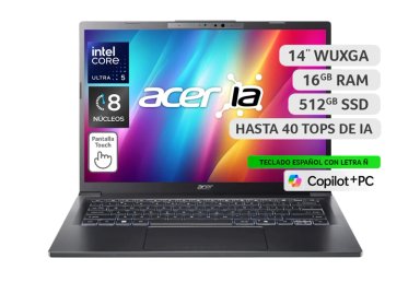 NOTEBOOK ACER COPILOT+ PC A14-52MT-59PE INTEL ULTRA 5 40 TOPS IA 16GB RAM 512GB SSD 14" WUXGA - 1