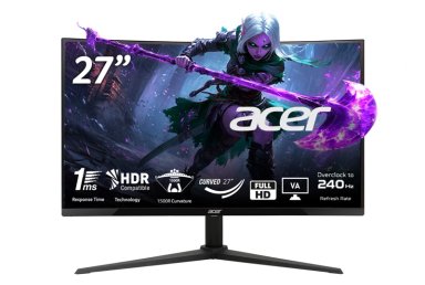 MONITOR GAMER CURVO ACER XZ270 27" FHD 1MS 240HZ CURVATURA 1500RPANEL VA ZERO-FRAME FREESYNC - 1