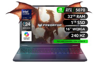 NOTEBOOK GAMER PREDATOR HELIOS PHN16-73-965Y-1 INTEL CORE ULTRA 9 RTX 5070 1TB SSD 32GB  16" WQXGA - 1