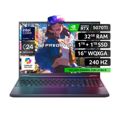 NOTEBOOK GAMER  16 PHN16-73-96XM / INTEL® CORE™ ULTRA 9 275HX / 1TB + 1TB SSD / 32GB /RTX 5070TI - 1