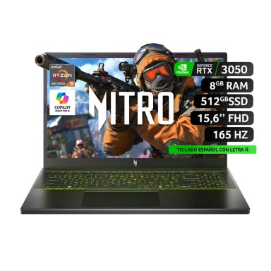 NOTEBOOK GAMER ACER NITRO ANV15-41-R6HJ-1 AMD RYZEN 5 RTX3050 8GB RAM 512GB SSD 15.6" FHD 165HZ - 1