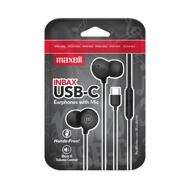AUDÍFONOS MAXELL IN EAR IN-BAX NEGRO MICRÓFONO CONECTOR TIPO C - 3